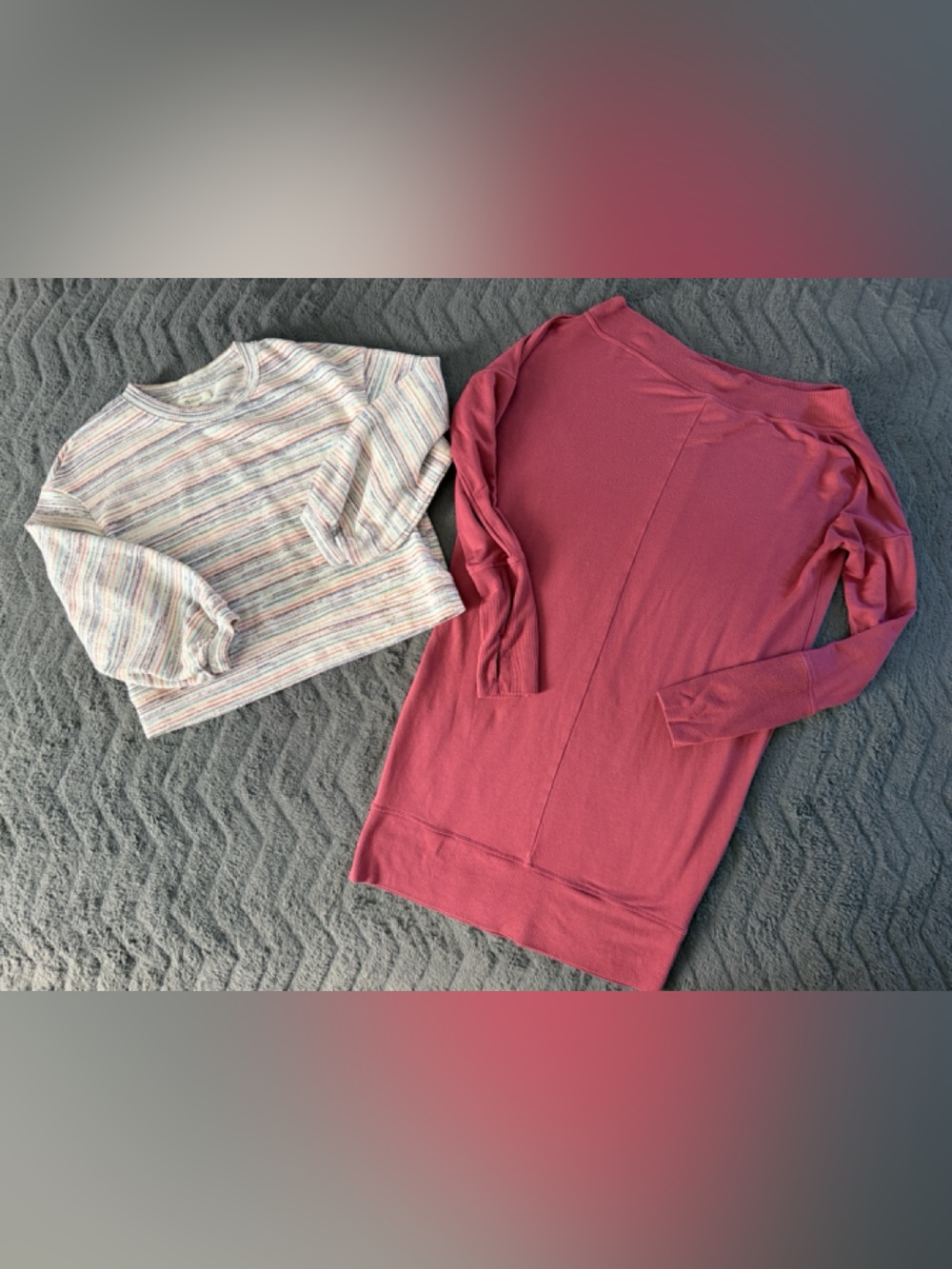 Lot bundle of 2 - Madewell crop sweater and Athleta long sweater